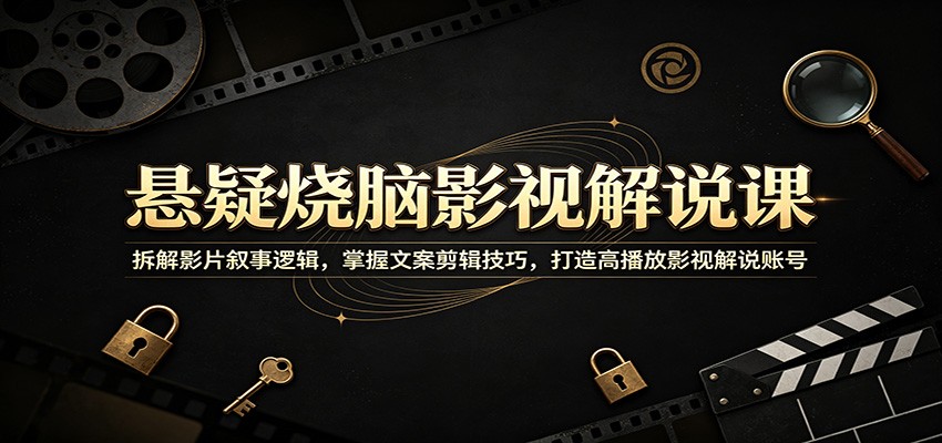 悬疑烧脑影视解说课：拆解影片叙事逻辑，掌握文案剪辑技巧，打造高播放影视解说账号-离锋创库