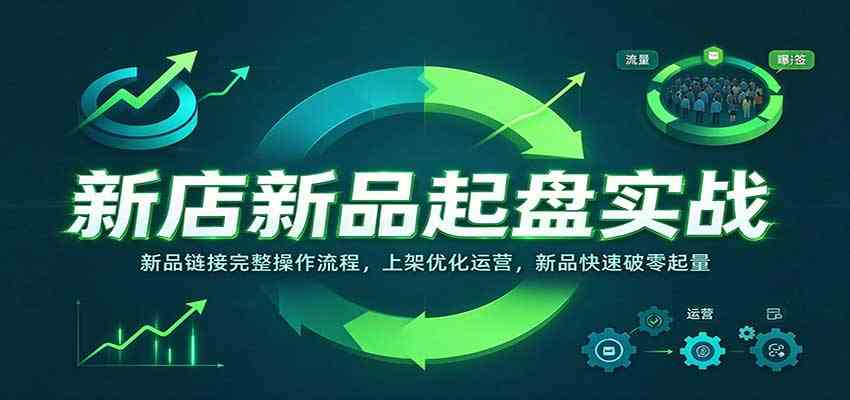新店新品起盘实战：新品链接完整操作流程，上架优化运营，新品快速破零起量-离锋创库