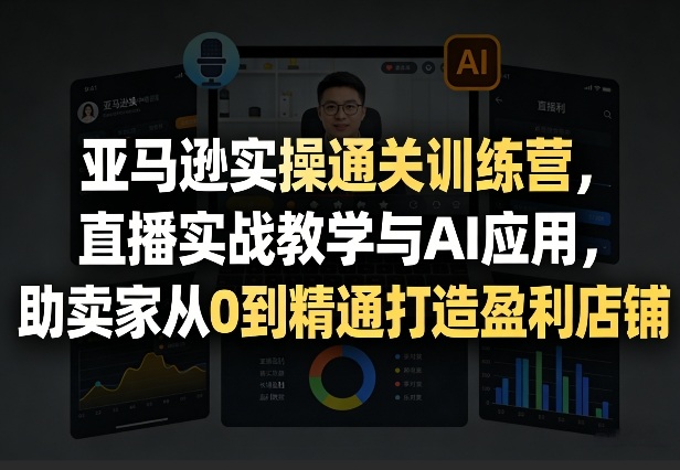 亚马逊实操通关训练营，直播实战教学与AI应用，助卖家从0到精通打造盈利店铺（更新8月8日）-离锋创库