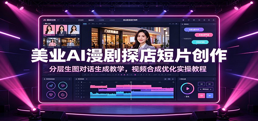 美业AI漫剧探店短片创作：分层生图对话生成教学，视频合成优化实操教程-离锋创库