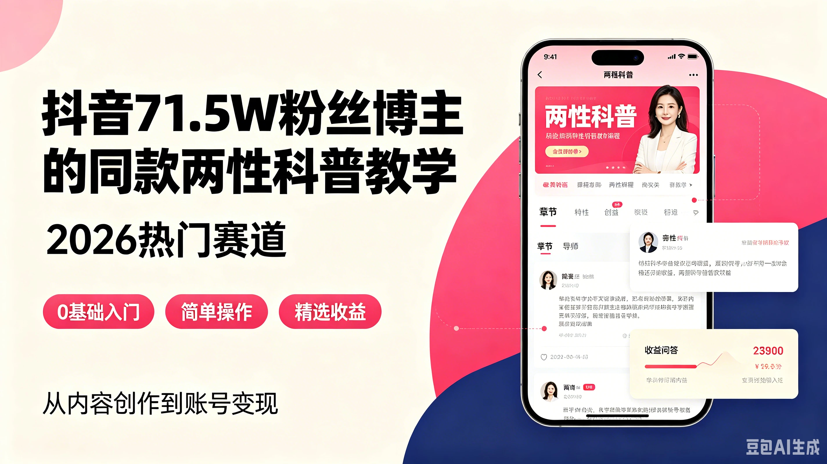 【精】抖音71.5W粉丝博主的同款两性科普教学,2026热门赛道,操作简单,轻松上手,0基础也能做,吃伙伴+精选收益 【精】抖音71.5W粉丝博主的同款两性科普教学,2026热门赛道,操作简单,轻松上手,0基础也能做,吃伙伴+精选收益