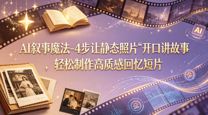 AI叙事魔法-4步让静态照片“开口讲故事”，轻松制作高质感回忆短片-离锋创库