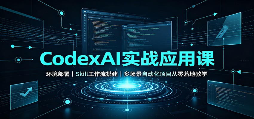 CodexAI实战应用课：环境部署Skill工作流搭建，多场景自动化项目从零落地教学-离锋创库