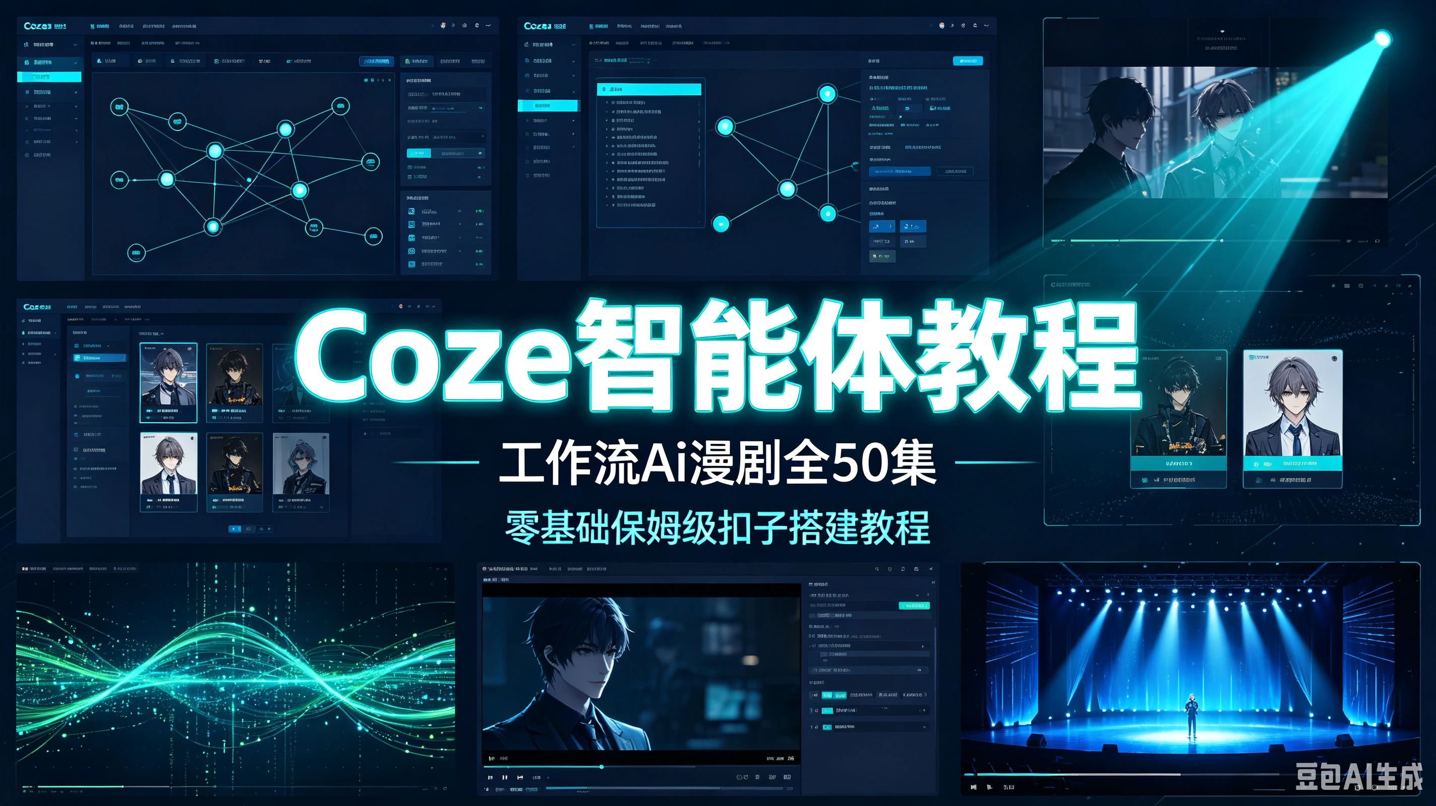 【精】Coze智能体教程（工作流Ai漫剧全50集）零基础保姆级扣子搭建教程Seedane 2.0Chatgpt image2-离锋创库