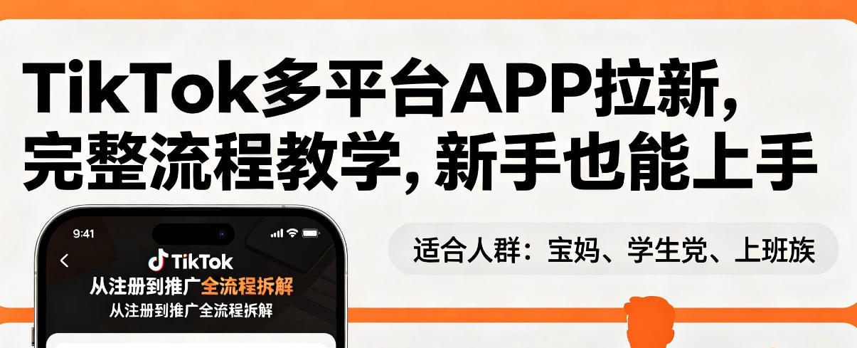 TikTok多平台APP拉新，完整流程教学，新手也能上手，轻松出海搞美金-离锋创库