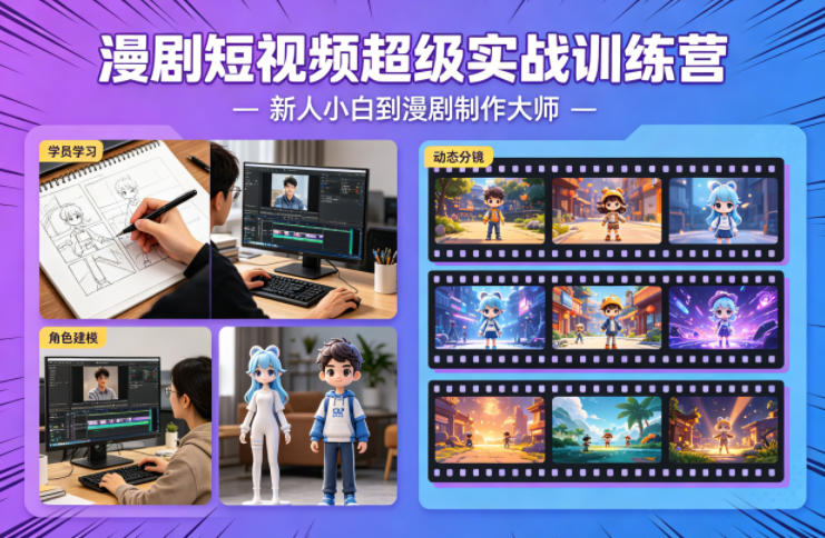 漫剧短视频超级实战训练营，新人小白到漫剧制作大师-离锋创库