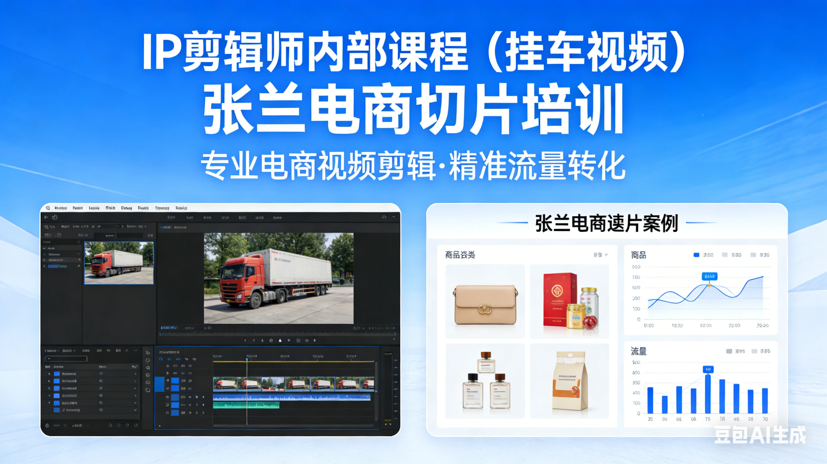 【精】IP剪辑师内部课程(挂车视频) 张兰电商切片培训-离锋创库