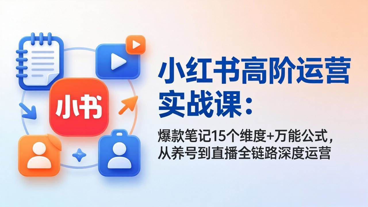 （17844期）小红书高阶运营实战课：爆款笔记15个维度+万能公式，从养号到直播全链路深度运营-离锋创库