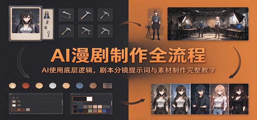 AI漫剧制作全流程：AI使用底层逻辑，剧本分镜提示词与素材制作完整教学-离锋创库