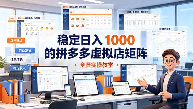 （19253期）稳定日入 1000 的拼多多虚拟店矩阵，全套实操教学-离锋创库