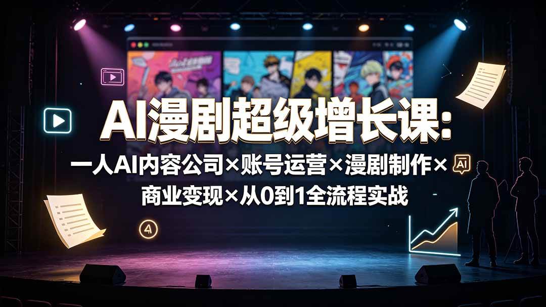 （19553期）AI漫剧超级增长课：一人AI内容公司×账号运营×漫剧制作×商业变现×从0到1全流程实战-离锋创库