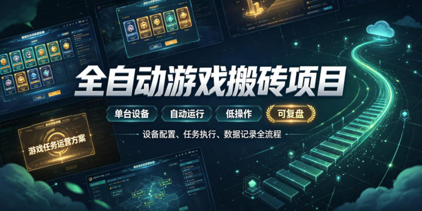 实现全自动游戏搬砖躺賺,每日稳定收益千元,近几年最稳,一台设备就能做!【揭秘】-离锋创库