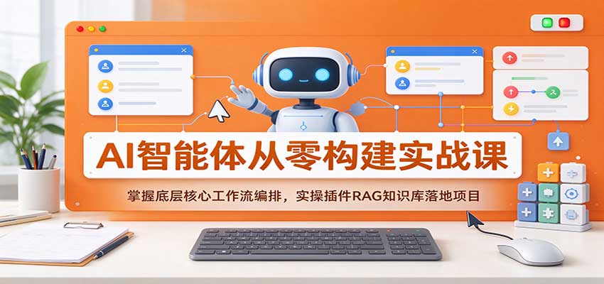 AI智能体从零构建实战课：掌握底层核心工作流编排，实操插件RAG知识库落地项目-离锋创库