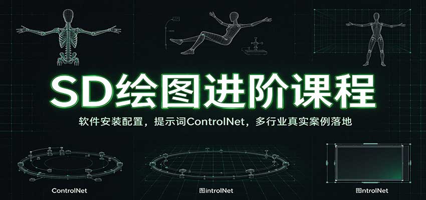 SD绘图进阶课程：软件安装配置，提示词ControlNet，多行业真实案例落地-离锋创库