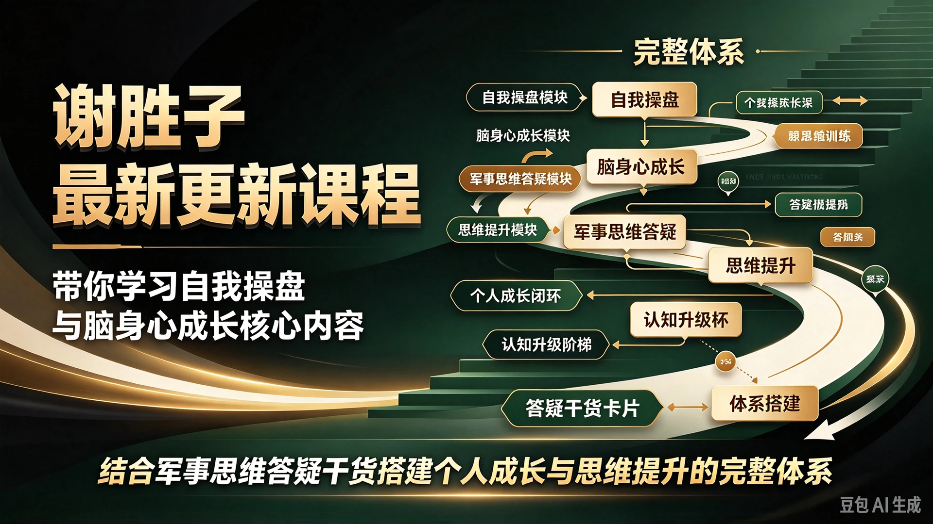 【精】谢胜子最新更新课程,带你学习自我操盘与脑身心成长核心内容,结合军事思维答疑干货搭建个人成长与思维提升的完整体系 【精】谢胜子最新更新课程,带你学习自我操盘与脑身心成长核心内容,结合军事思维答疑干货搭建个人成长与思维提升的完整体系