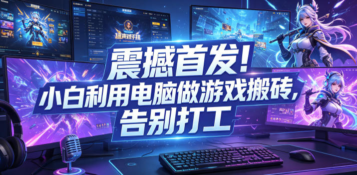 震撼首发！小白利用电脑做游戏搬砖，告别打工【揭秘】-离锋创库