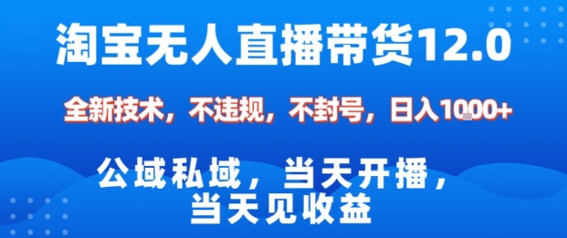 淘宝无人直播12.0，公域私域技术，不封号，不违规布局双十一流量风口，日入1k（独家技术）【揭秘】-离锋创库