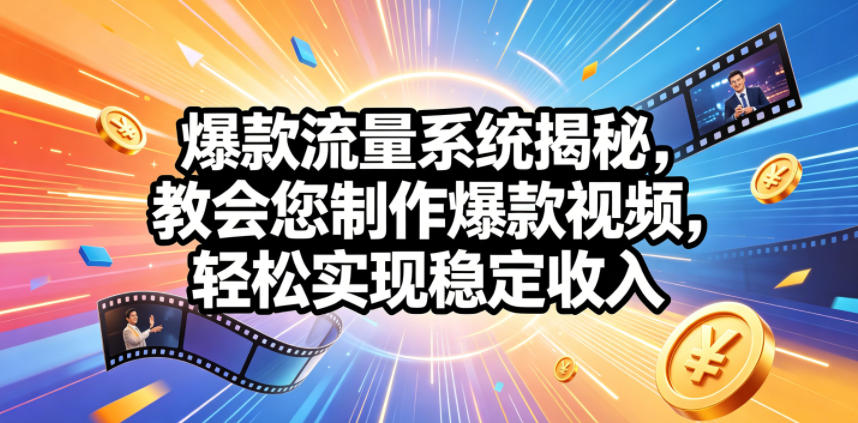 爆款流量系统揭秘，教会您制作爆款视频，轻松实现稳定收入【原创双语字幕】-离锋创库