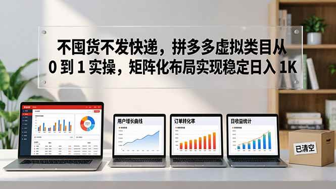 (17989期)不囤货不发快递,拼多多虚拟类目从 0 到 1 实操,矩阵化布局实现稳定日入 1K-离锋创库