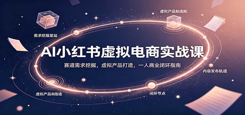 AI小红书虚拟电商实战课:赛道需求挖掘,虚拟产品打造,一人商业闭环指南-离锋创库