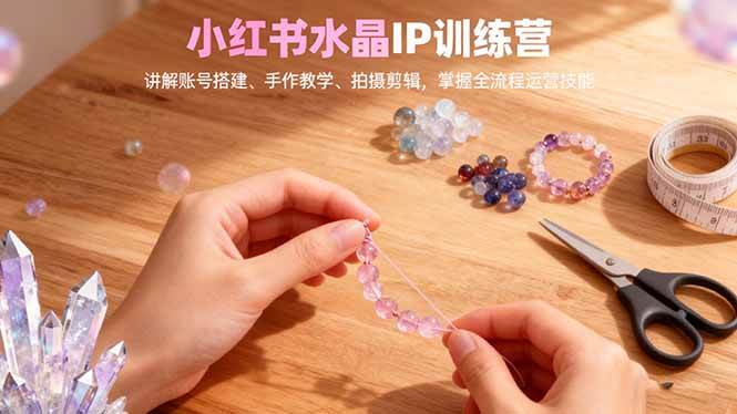 （16475期）小红书水晶IP训练营，讲解账号搭建、手作教学、拍摄剪辑，全流程运营技能-离锋创库
