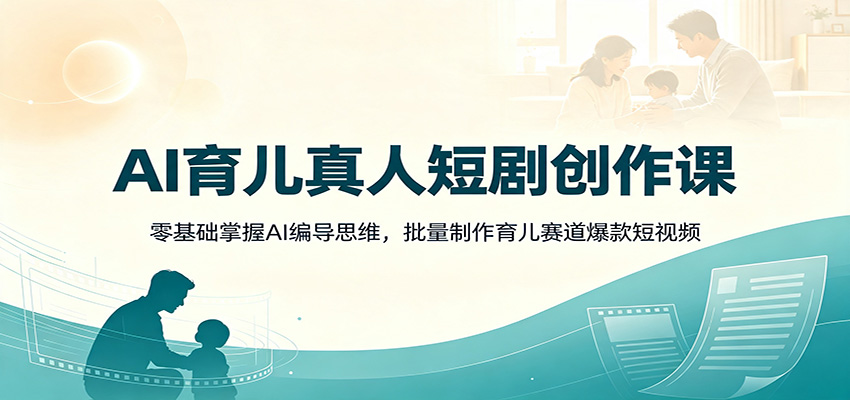 AI育儿真人短剧创作课：零基础掌握AI编导思维，批量制作育儿赛道爆款短视频-离锋创库