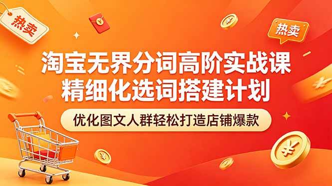 （18564期）淘宝无界分词高阶实战课 精细化选词搭建计划 优化图文人群轻松打造店铺爆款-离锋创库
