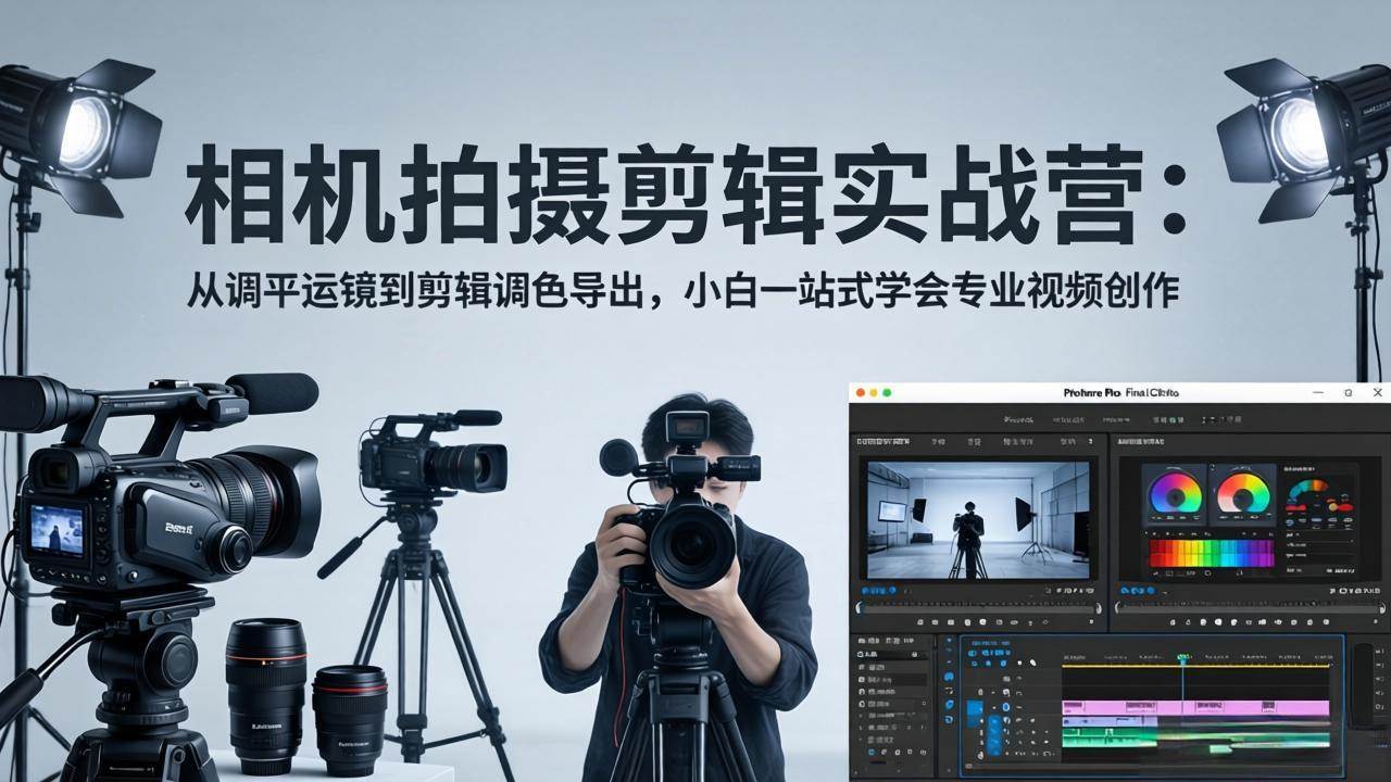 （18002期）相机拍摄剪辑实战营：从调平运镜到剪辑调色导出，小白一站式学会专业视频创作-离锋创库