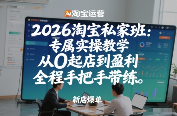 2026淘宝私家班：专属实操教学，从0起店到盈利，全程手把手带练-离锋创库