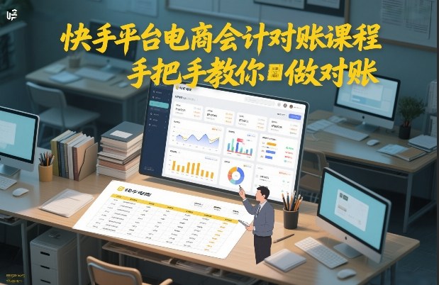 快手平台电商会计对账课程，手把手教你做对账-离锋创库