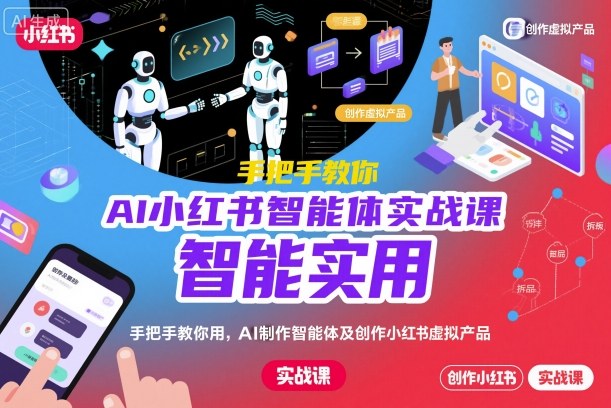 AI小红书智能体实战课,手把手教你用AI制作智能体及创作小红书虚拟产品,提效+内容商业化-离锋创库