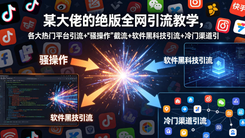 某大佬的绝版全网引流教学，各大热门平台引流+”骚操作”截流+软件黑科技引流+冷门渠道引流等-离锋创库