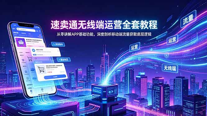 （18904期）速卖通无线端运营全套教程，从零讲解APP基础功能，深度剖析移动端流量获取底层逻辑-离锋创库