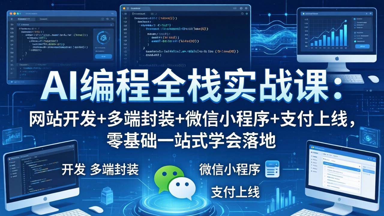 （18049期）AI编程全栈实战课：网站开发+多端封装+微信小程序+支付上线，零基础一站式学会落地-离锋创库