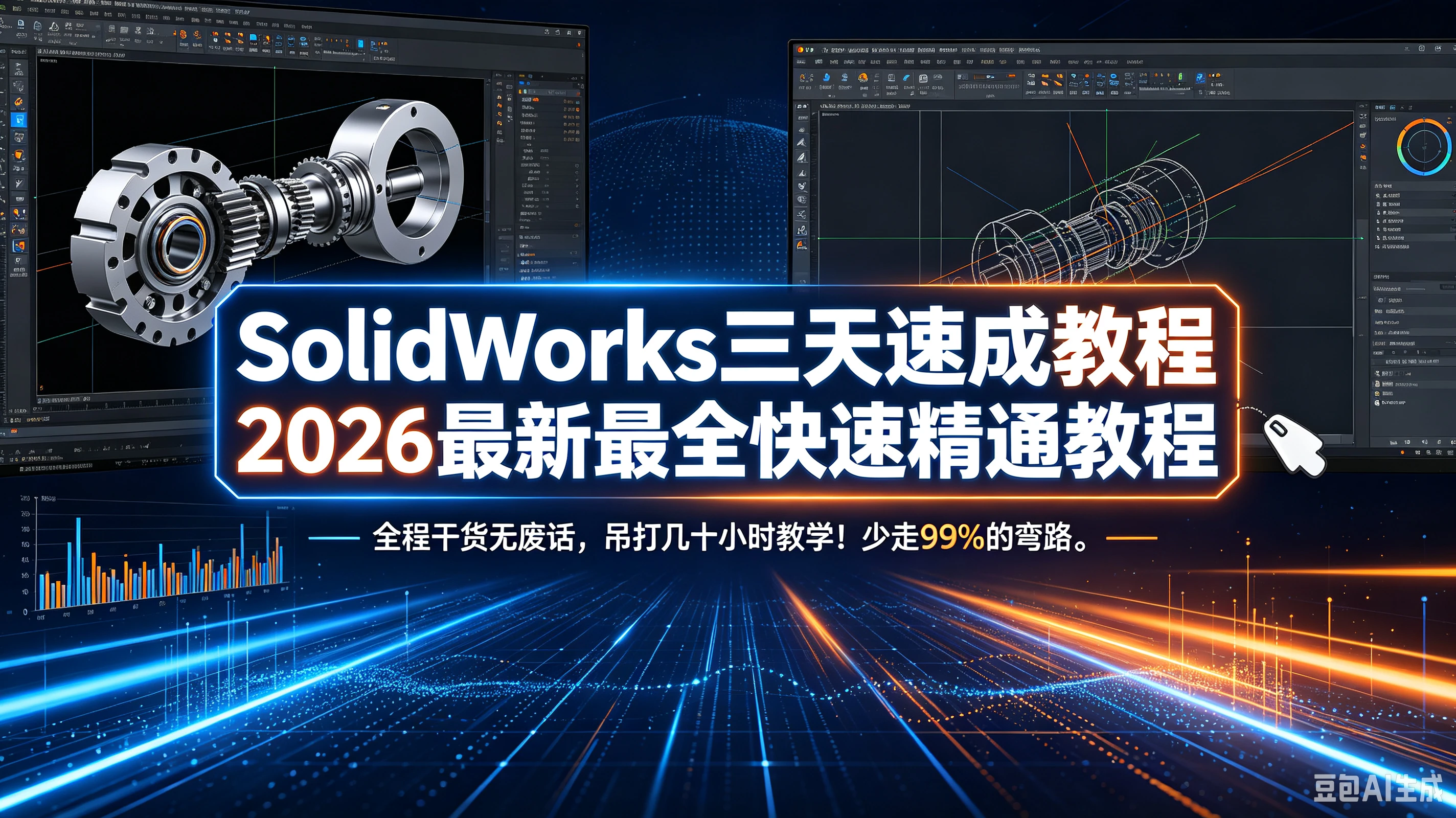 【精】SolidWorks三天速成教程2026最新最全快速精通教程，全程干货无废话，吊打几十小时教学！少走99%的弯路。-离锋创库