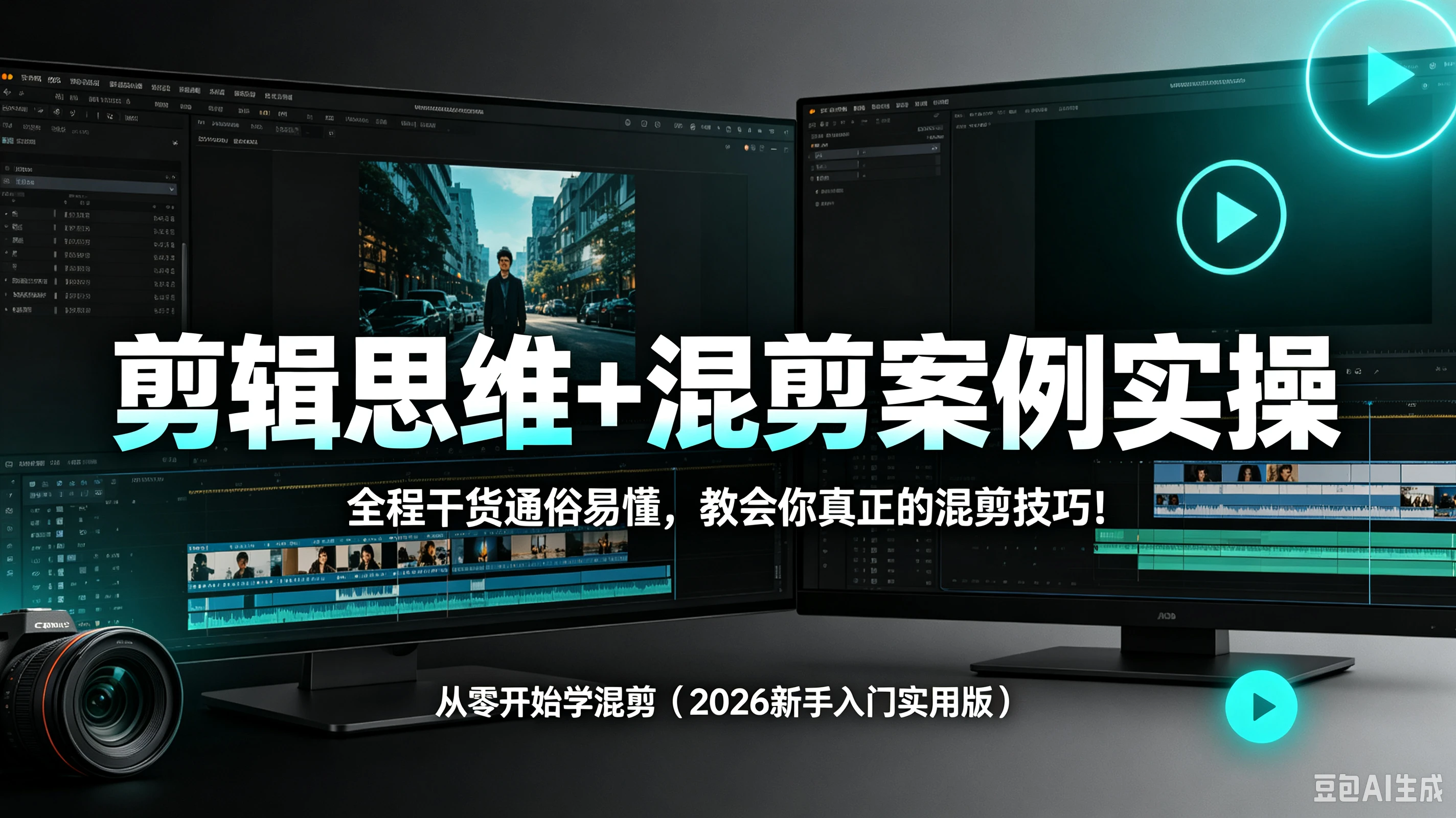【精】剪辑思维+混剪案例实操,全程干货通俗易懂,教会你真正的混剪技巧!从零开始学混剪(2026新手入门实用版)-离锋创库
