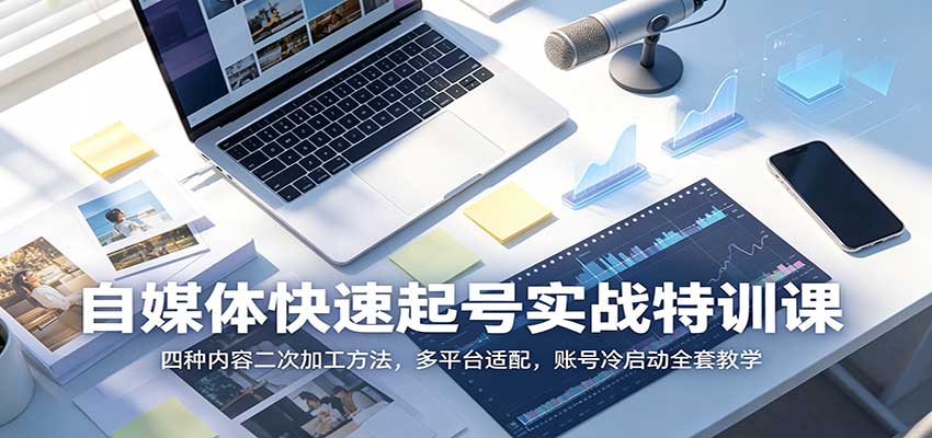 自媒体快速起号实战特训课:四种内容二次加工方法,多平台适配,账号冷启动全套教学-离锋创库