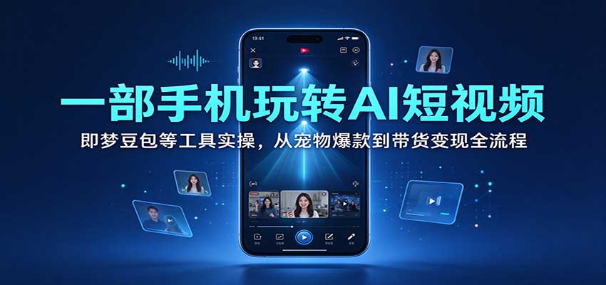 一部手机玩转AI短视频:即梦豆包等工具实操,从宠物爆款到带货变现全流程-离锋创库