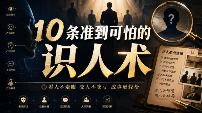 付费文章：10条准到可怕的识人术-离锋创库