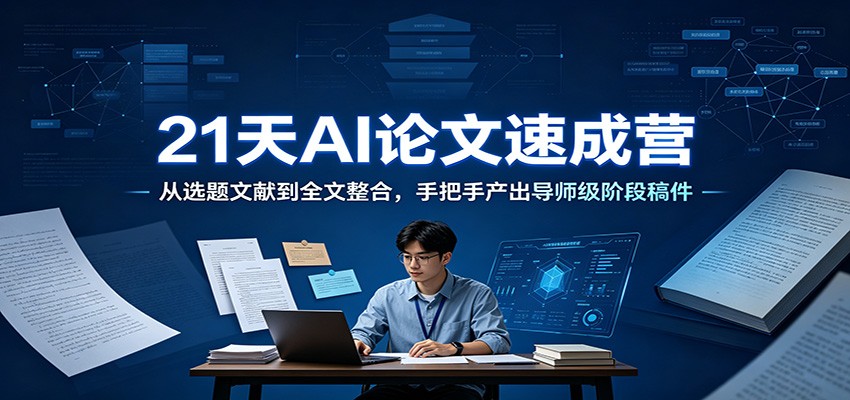 21天AI论文速成营：从选题文献到全文整合，手把手产出导师级阶段稿件-离锋创库