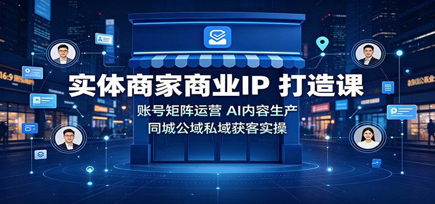 实体商家商业IP打造课：账号矩阵运营，AI内容生产，同城公域私域获客实操-离锋创库