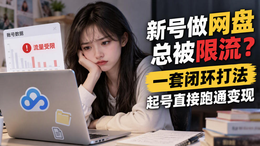 新号做网盘总被限流?一套闭环打法,起号直接跑通变现-离锋创库