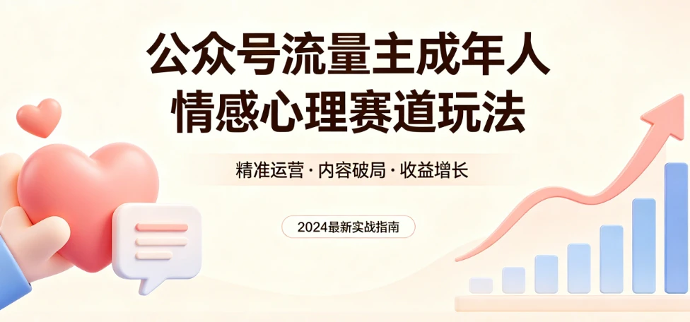 公众号流量主 | 成年人情感心理赛道,流量最大,受众最广的主流赛道之一,平均每2篇就有1篇万爆文章!-离锋创库