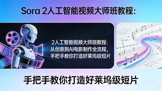 （17688期）Sora 2人工智能视频大师班教程：从创意到AI电影制作全流程，手把手教你打造好莱坞级短片-离锋创库