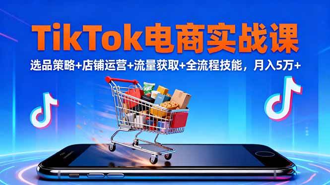 (16422期)TikTok电商实战课10月,选品策略+店铺运营+流量获取+全流程技能,月入5万+-离锋创库