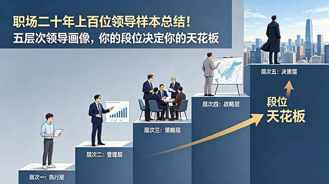 (18900期)付费文章:职场二十年上百位领导样本总结!五层次领导画像,你的段位决定你的天花板-离锋创库