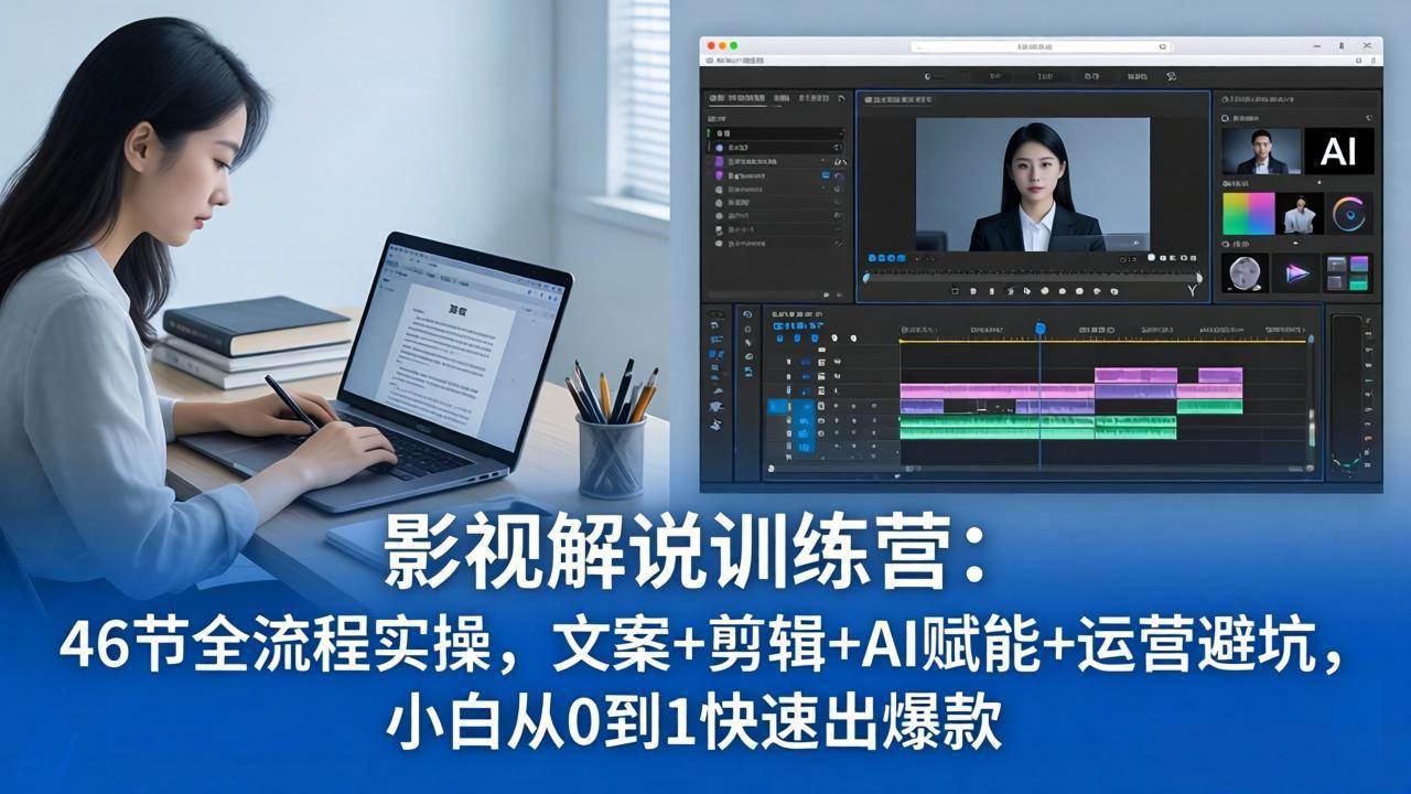 （18053期）影视解说特训营：46节全流程实操，文案+剪辑+AI赋能+运营避坑，小白从0到1快速出爆款-离锋创库