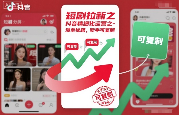 短剧拉新之抖音精细化运营之爆单秘籍，新手可复制-离锋创库