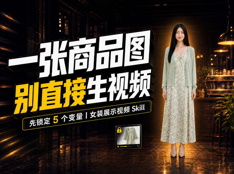 女装AI视频总翻车?问题不在提示词,女装展示视频Skill先锁定5个变量!-离锋创库