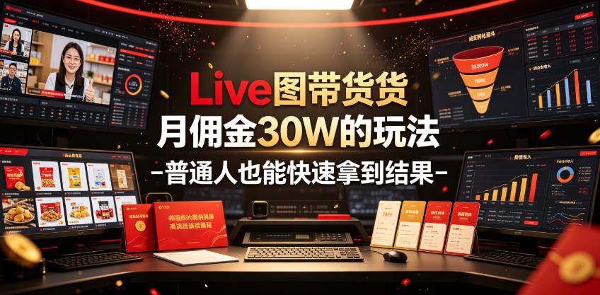 Live图带货月佣金30W的玩法-普通人也能快速拿到结果-离锋创库